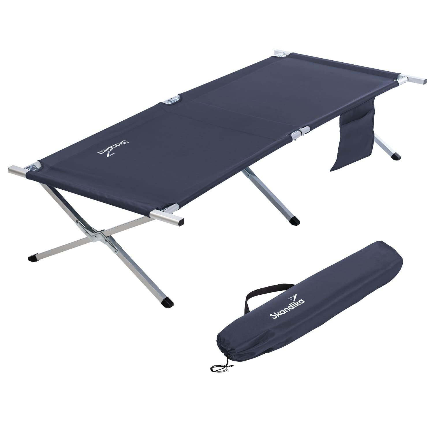 Skandika Feldbett SKANDIKA Feldbett Vuoma (dunkelblau) XXL, Bequeme Campingliege 210x80cm
