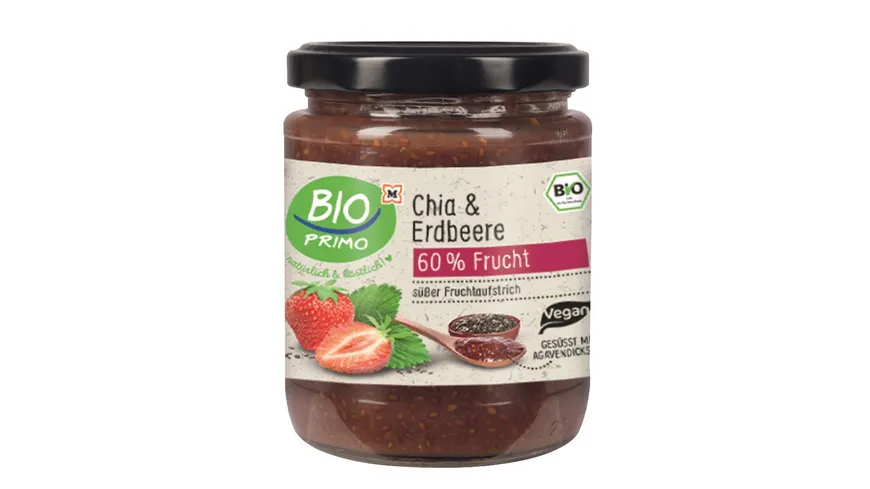 BIO PRIMO Bio Fruchtaufstrich Chia Erdbeere 250 g