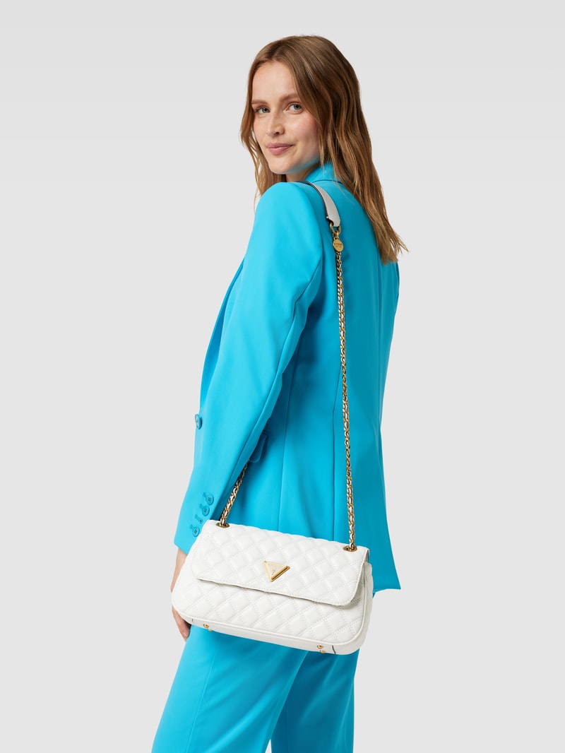 Crossbody Bag mit Label-Applikation Modell 'GIULLY' in weiß