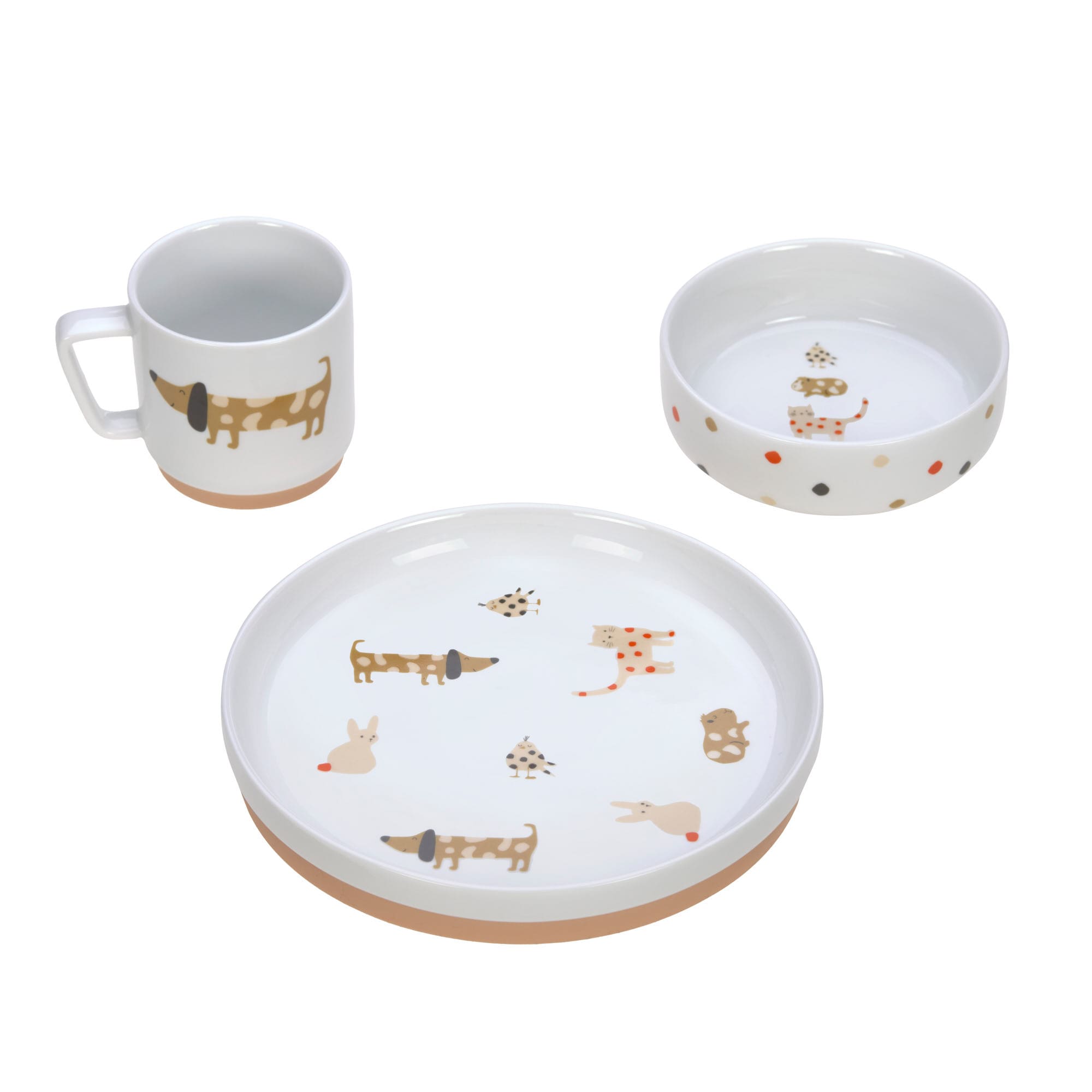 Kindergeschirr Set Porzellan - Little Mateys, Spicy orange