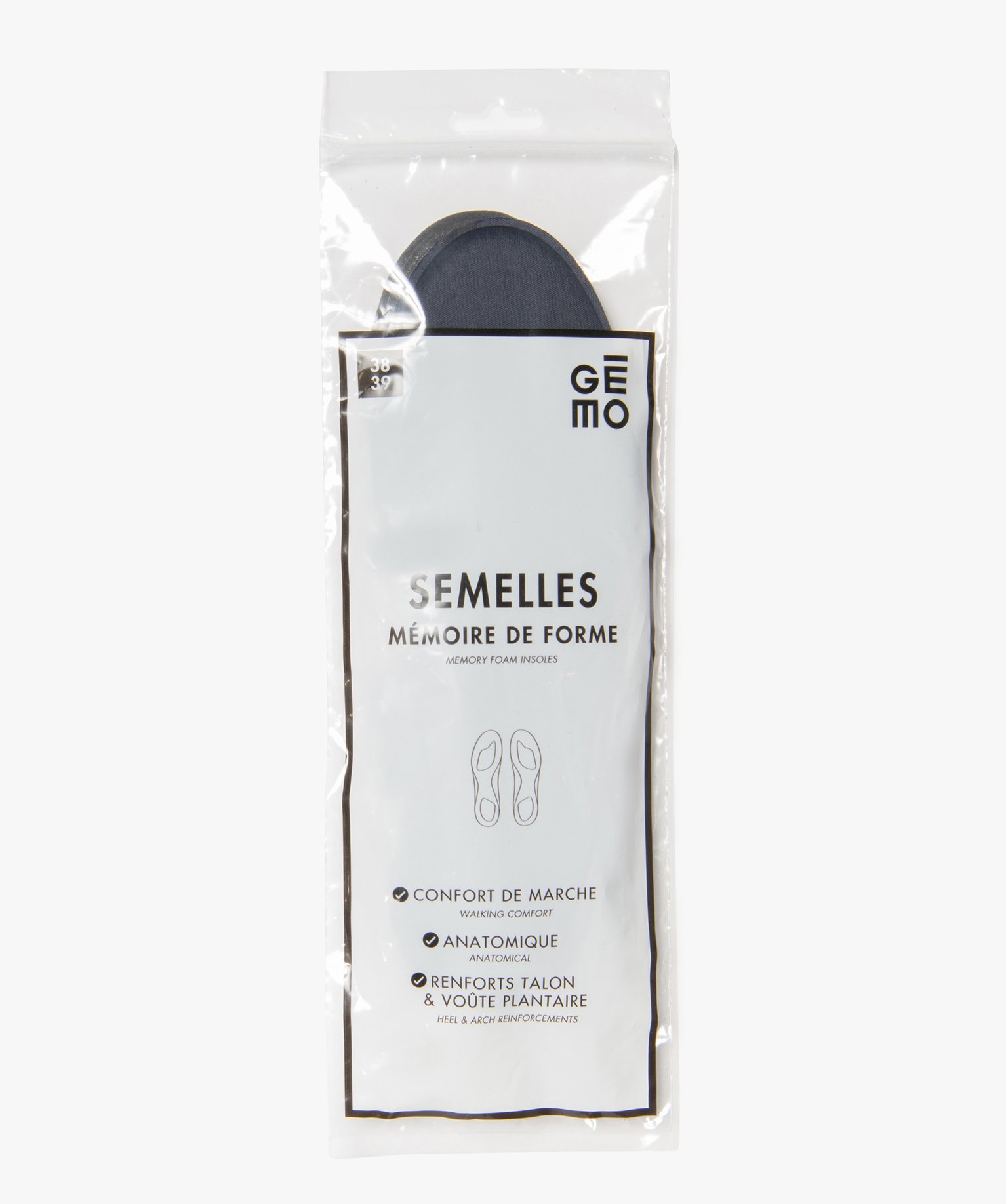 Semelles à mémoire de forme homme bleu | GEMO