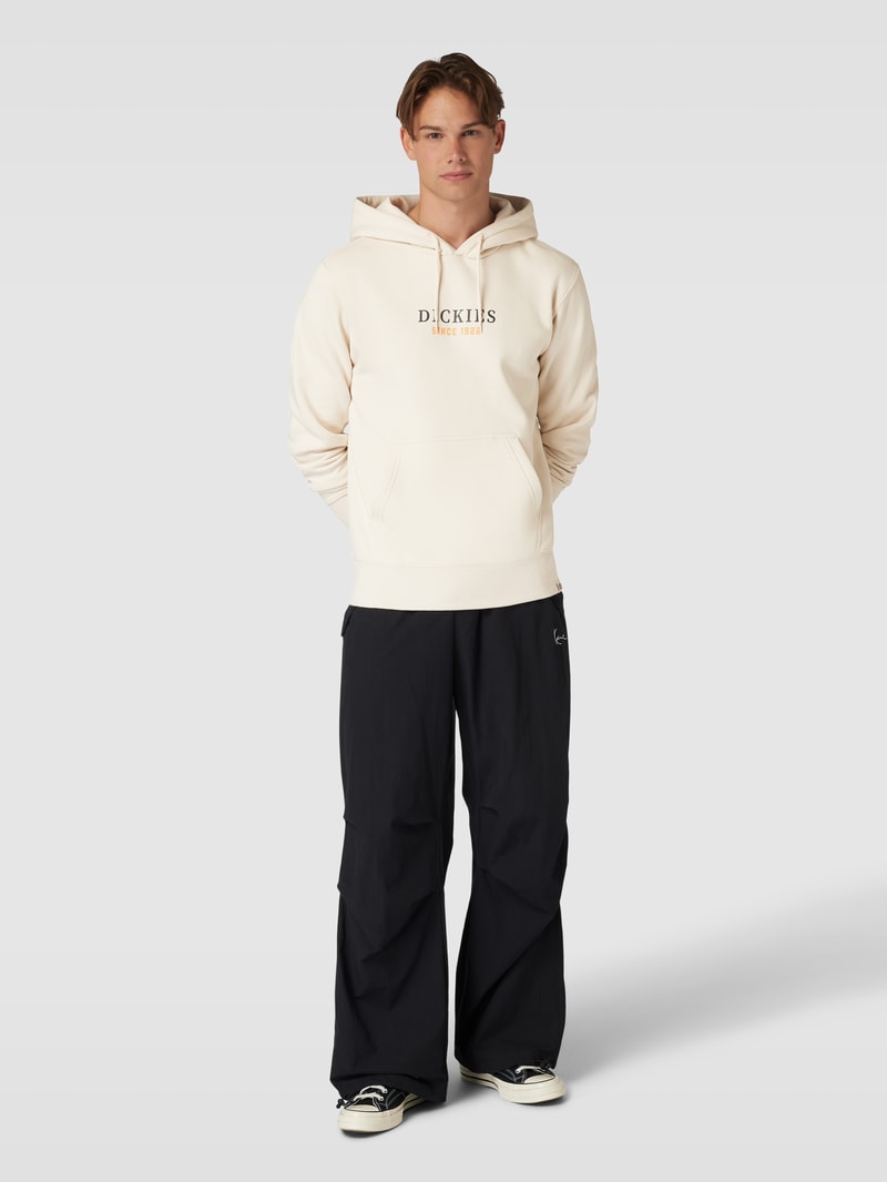 Hoodie mit Label-Print Modell 'PARK' in beige