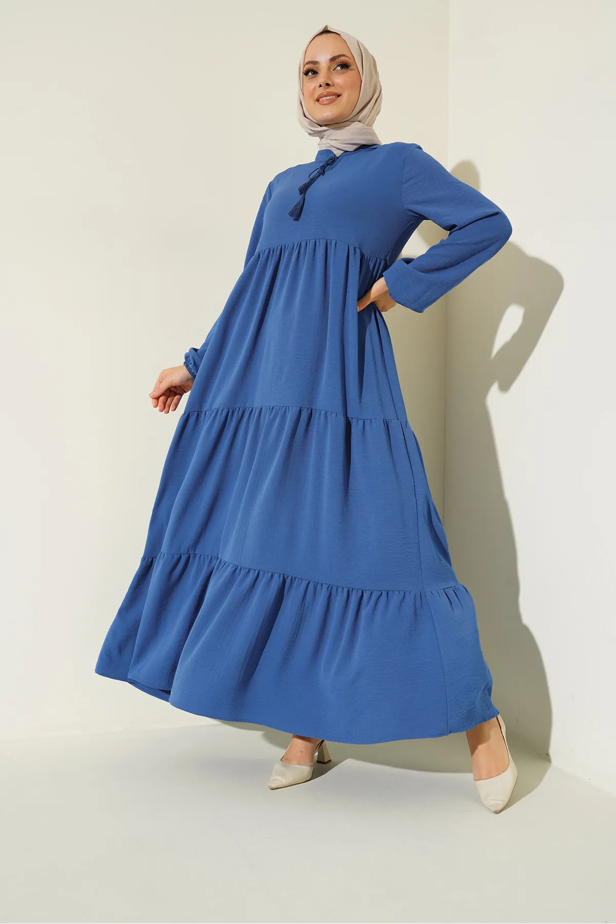 Bigdart  1627 Hijab-Kleid mit Kragen und Schnürung - C.Saks
