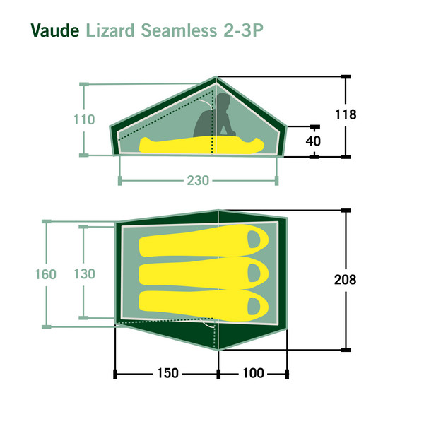 LIZARD SEAMLESS 2-3P - Tunnelzelt
