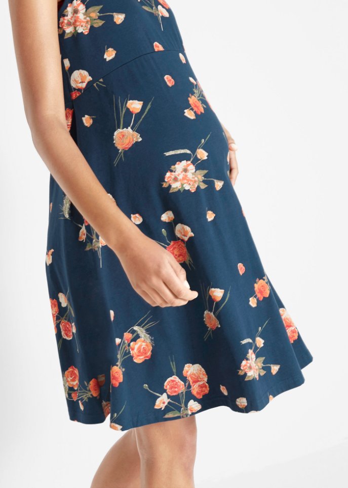 Jersey-Umstandskleid mit Blumendruck