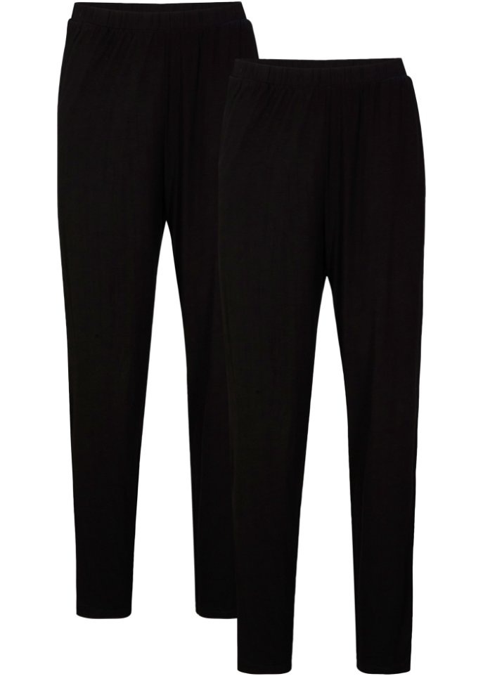 Leichte Schlupfhose mit High-Waist-Bequembund, 2er-Pack