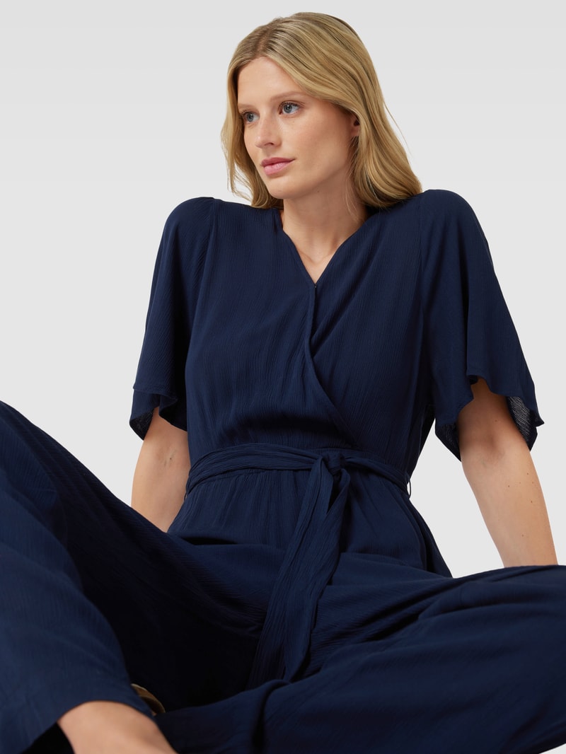Jumpsuit mit V-Ausschnitt Modell 'Marrakech' in marineblau