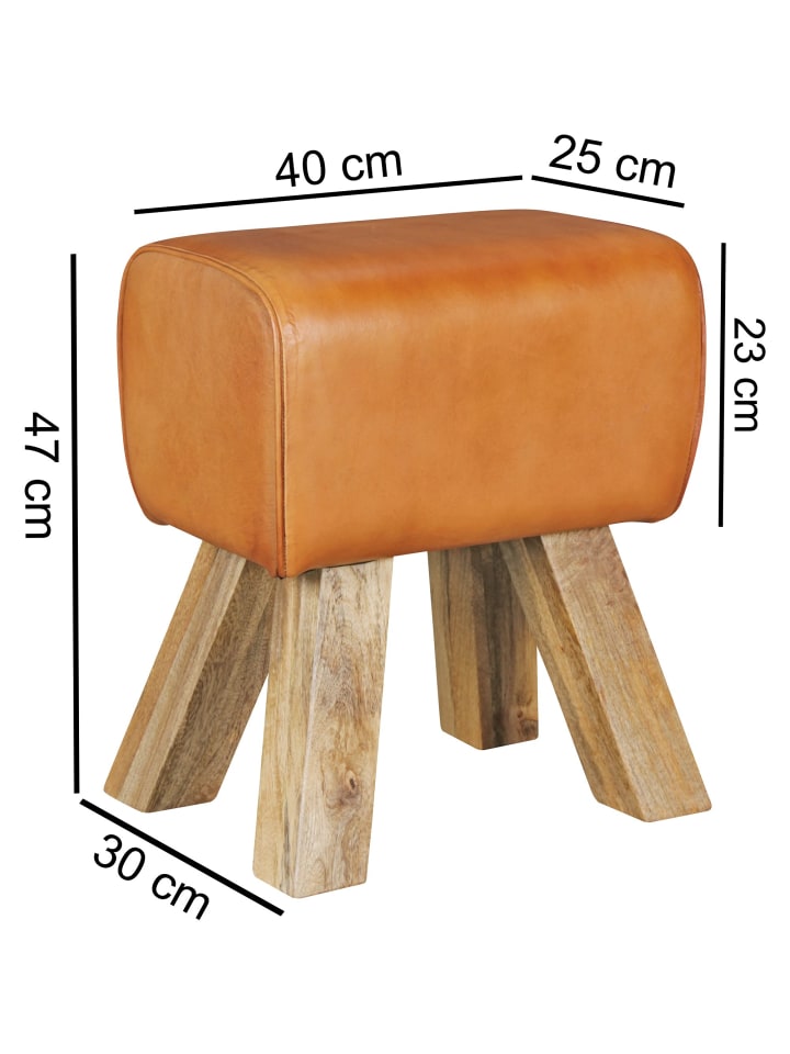 KADIMA DESIGN Retro Sitzhocker, Holzbeine, belastbar bis 120 kg, Landhaus-Optik günstig kaufen onesize
