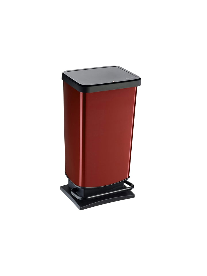 Rotho Paso Mülleimer 40l mit Pedal und Deckel in Rot metallic günstig kaufen onesize