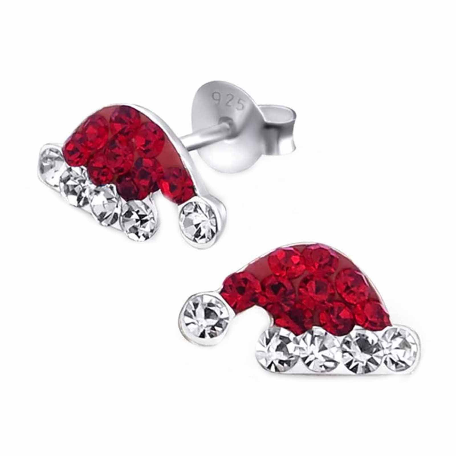 schmuck23 Ohrstecker-Set 2 Paar Ohrringe Nikolaus Weihnachten 925 Silber Kinderohrringe (Set, Set aus 2 Paar Ohrsteckern), Kinder, Kinderschmuck, Mädchen, Ohrstecker, Geschenkset