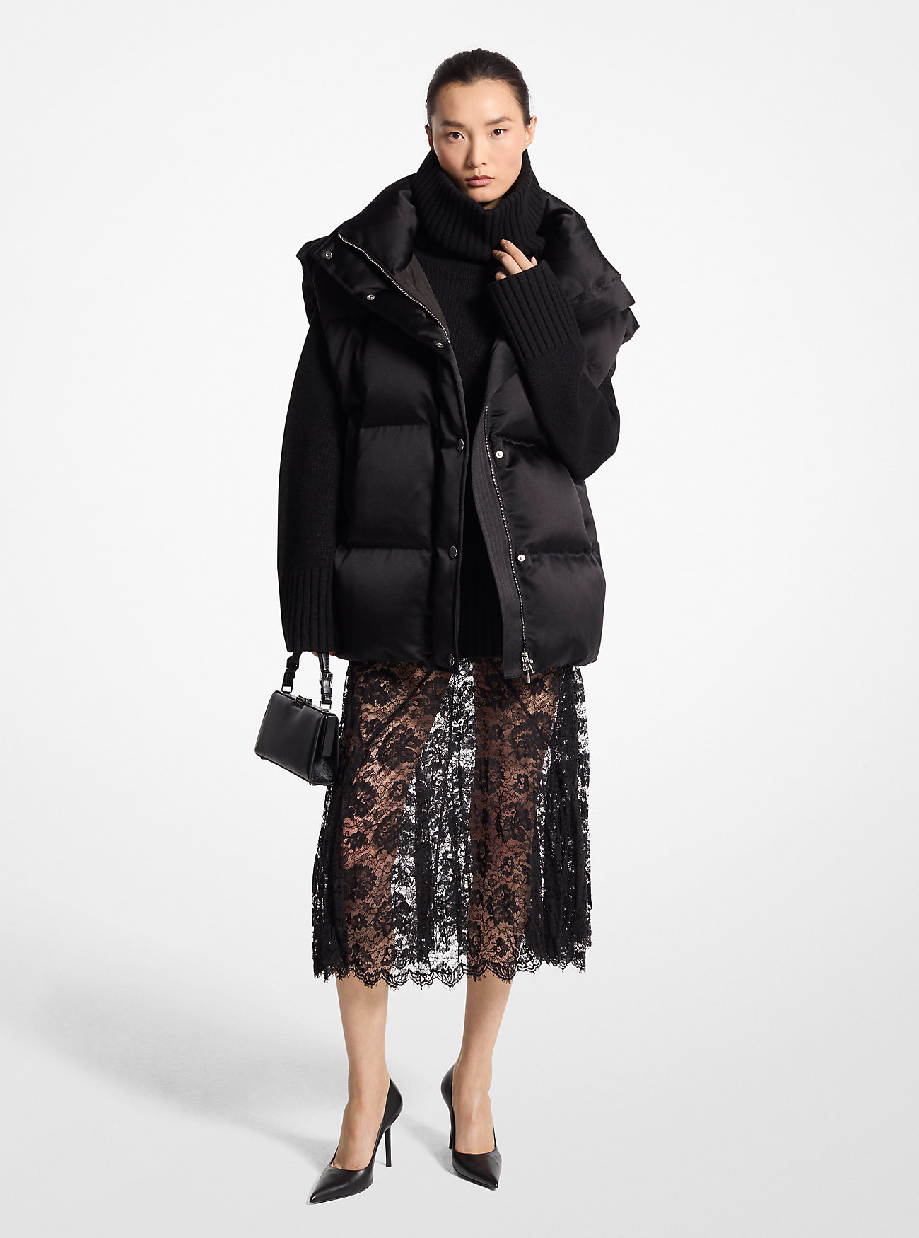 Kamizelka puchowa Duchesse Satin Puffer - CZARNA
