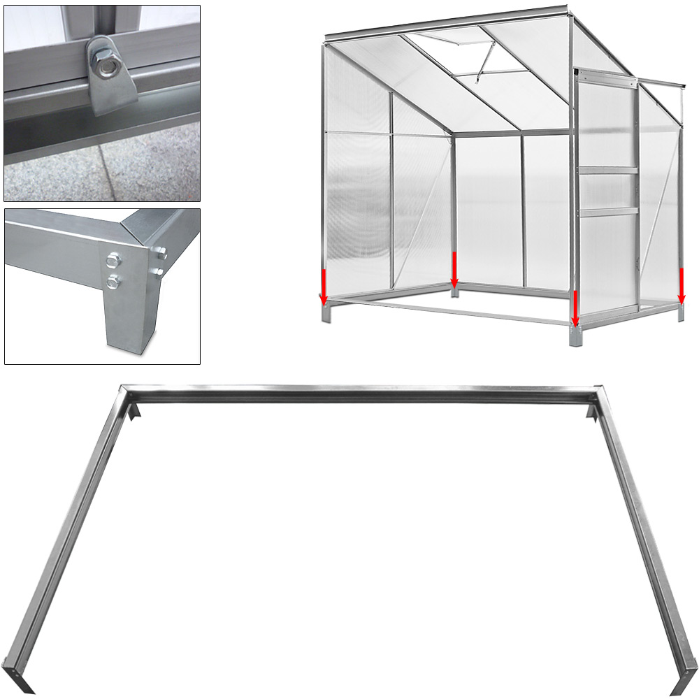 Gardebruk Stahlfundament verzinkt 190x122x12cm - für Anlehngewächshaus