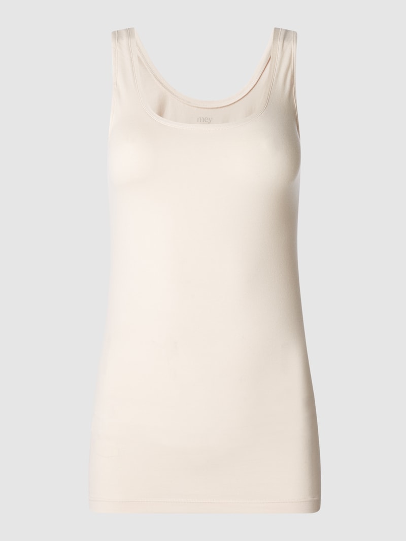 Top mit Rundhalsausschnitt Modell 'Organic' in beige