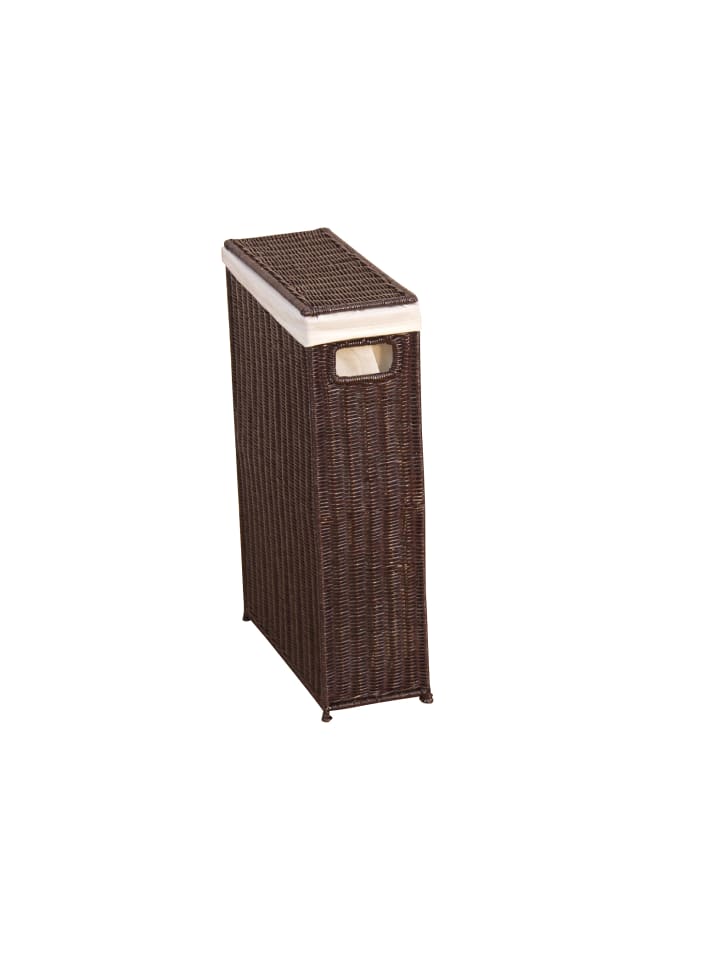 möbel-direkt Raumspar-Wäschekorb Wäschekorb in Rattan dunkelbraun günstig kaufen 1 Stück