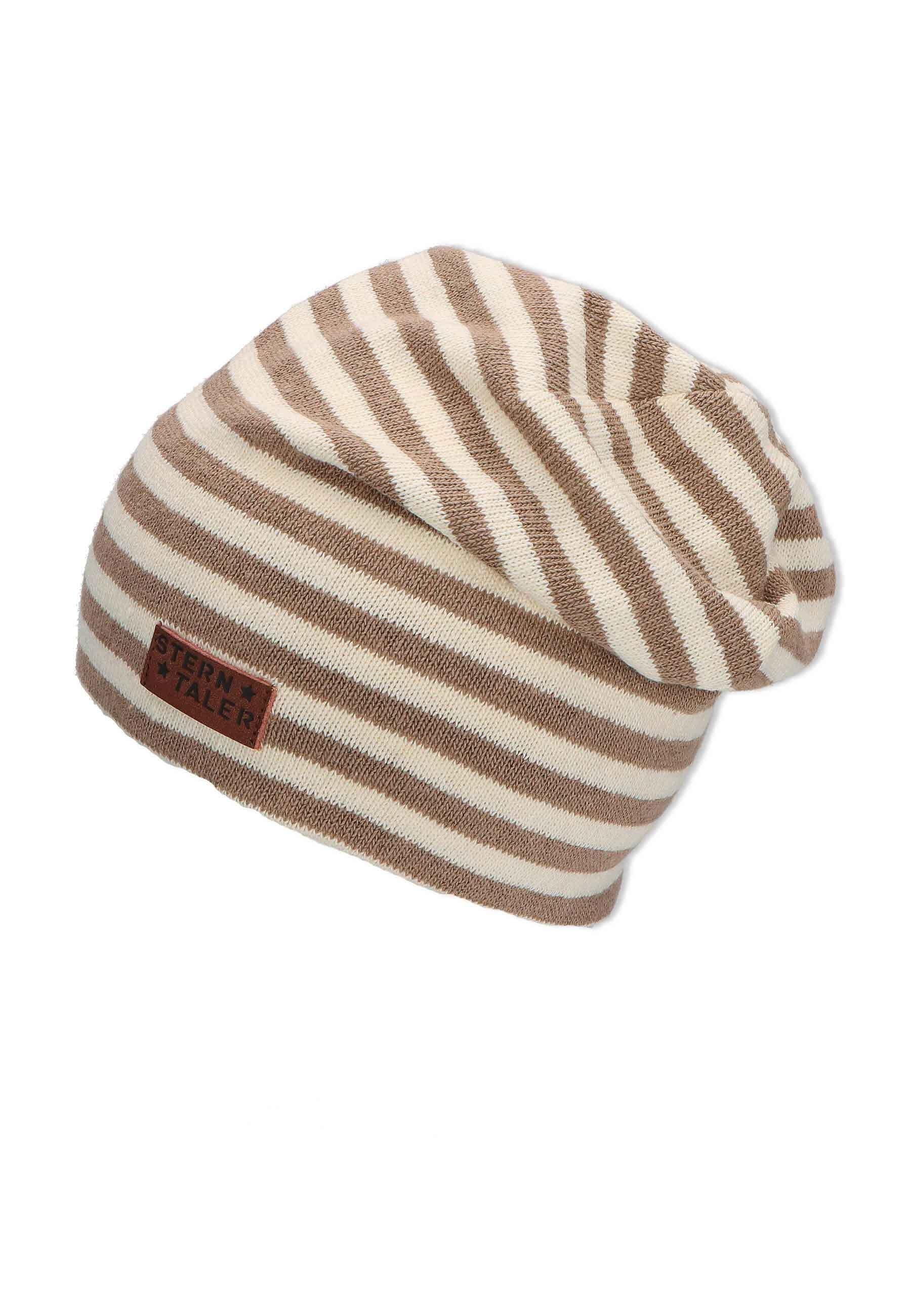 Slouch-Beanie aus Baumwollmischgewebe mit Streifen