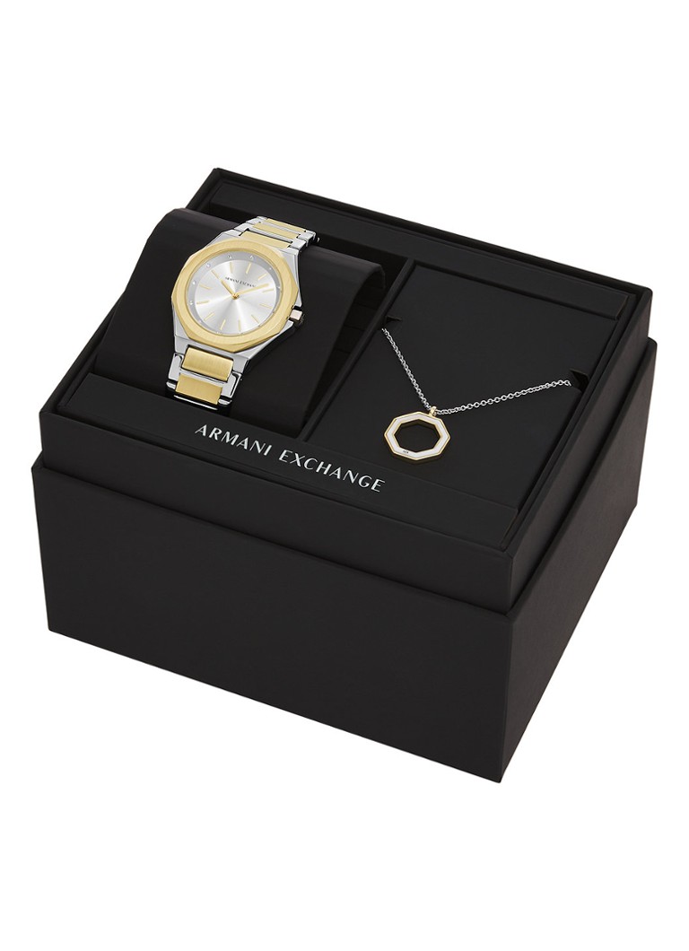 Armani Exchange rokaspulkstenis ar ķēdīti, 2 gab. komplektā AX7161SET