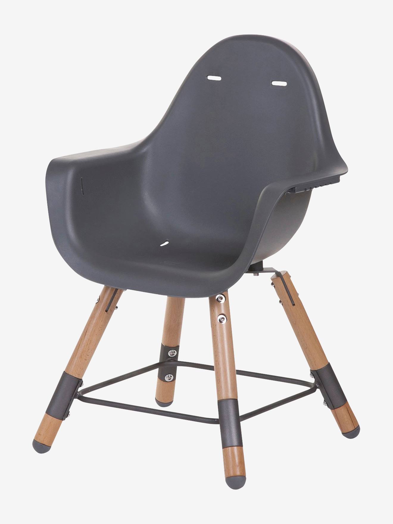 Chaise haute Evolu 2 + arceau CHILDHOME naturel anthracite
