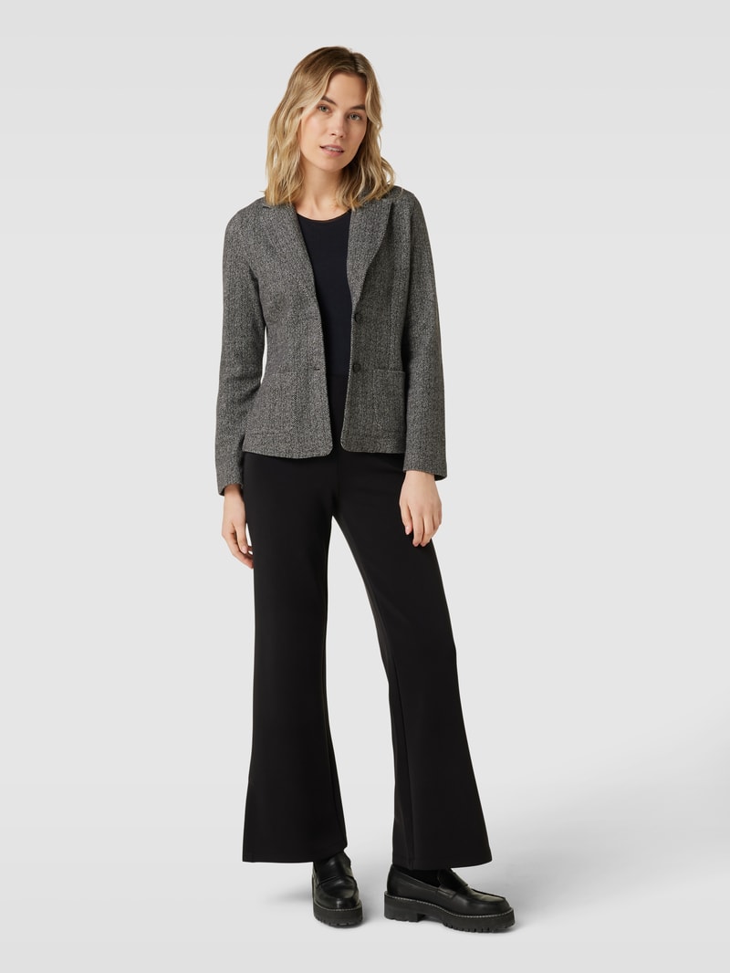 Blazer mit Fischgrat-Dessin in black