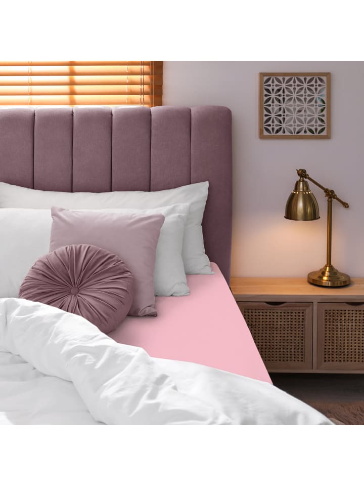 GMD Living Jersey Premium Spannbettlaken JANNEBY in Farbe Rosa günstig kaufen