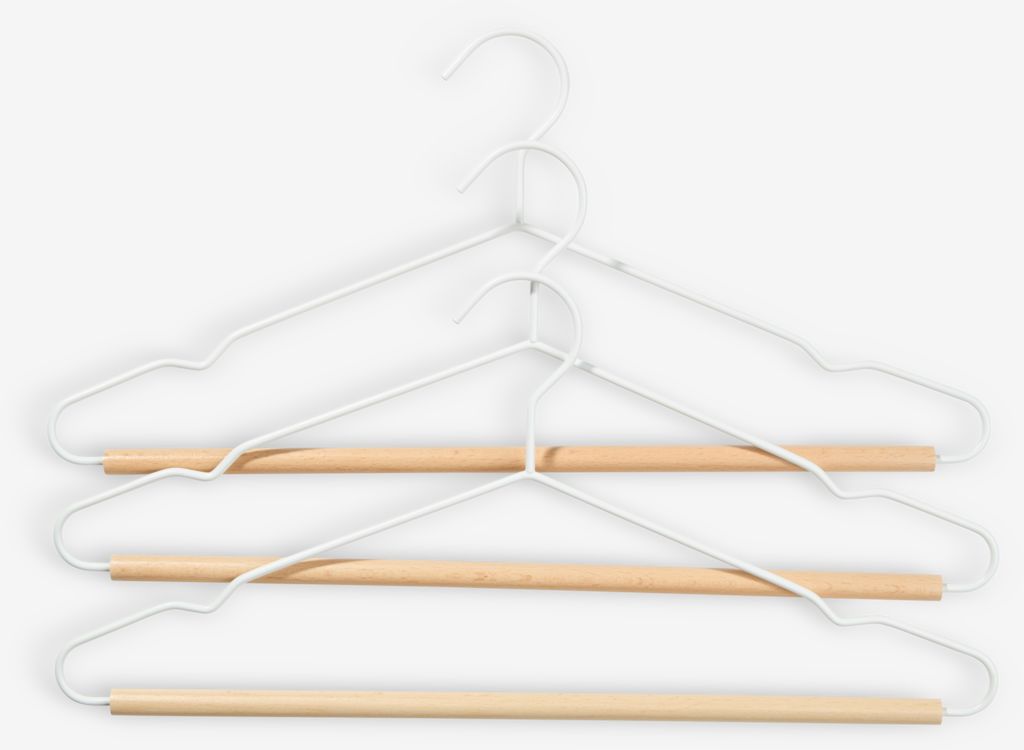 Cintres BO BO, longueur 42 cm, lot de 3, blancs
