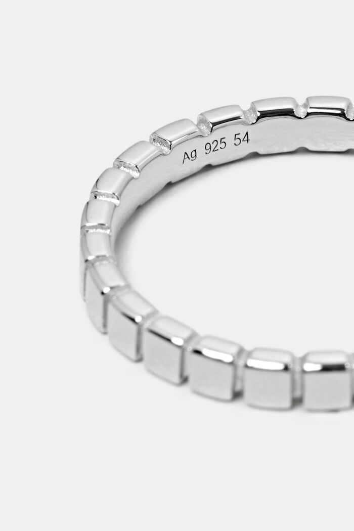 Schmaler, gerippter Ring, Sterlingsilber