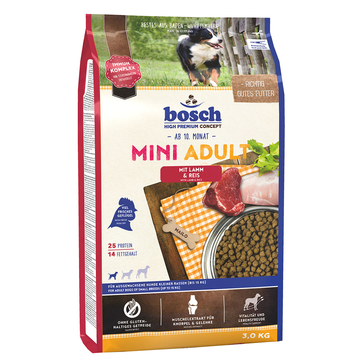 Bosch Hundefutter Mini Adult Lamm & Reis kaufen bei ZooRoyal