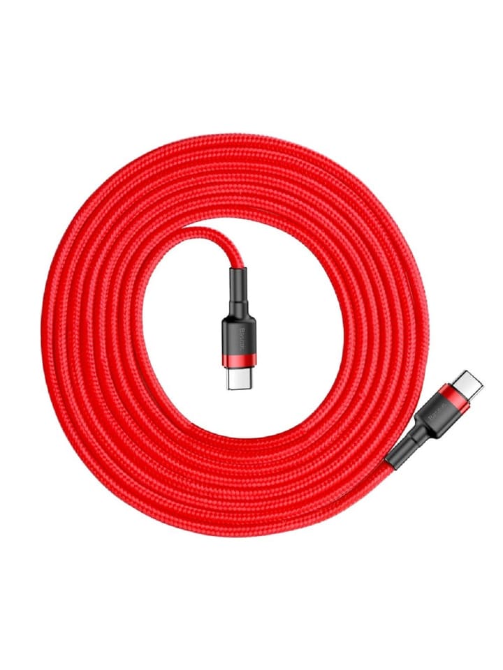Baseus Kabel mit Nylon geflochtenes Ladekabel USB-C/USB-C in Rot günstig kaufen onesize