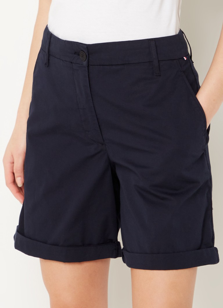 Tommy Hilfiger kratke hlače visokog struka širokog kroja od mješavine liocela s bočnim džepovima