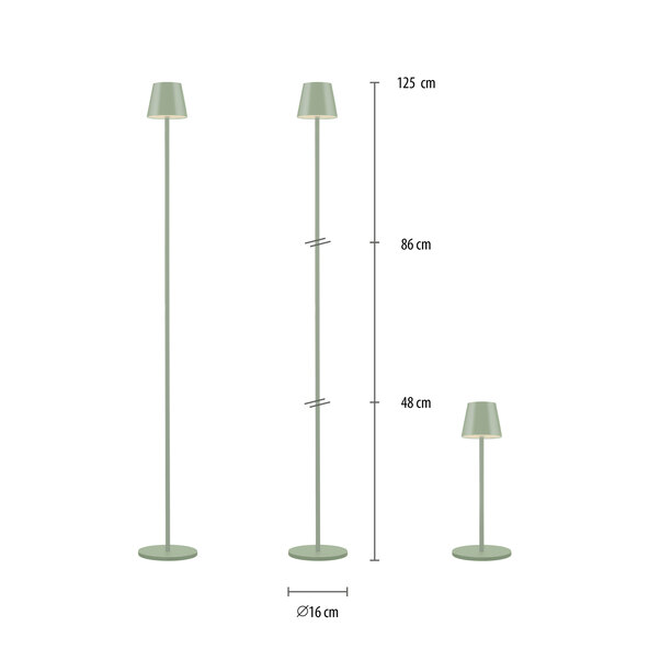 LED-Akku-Stehleuchte Buria, grün