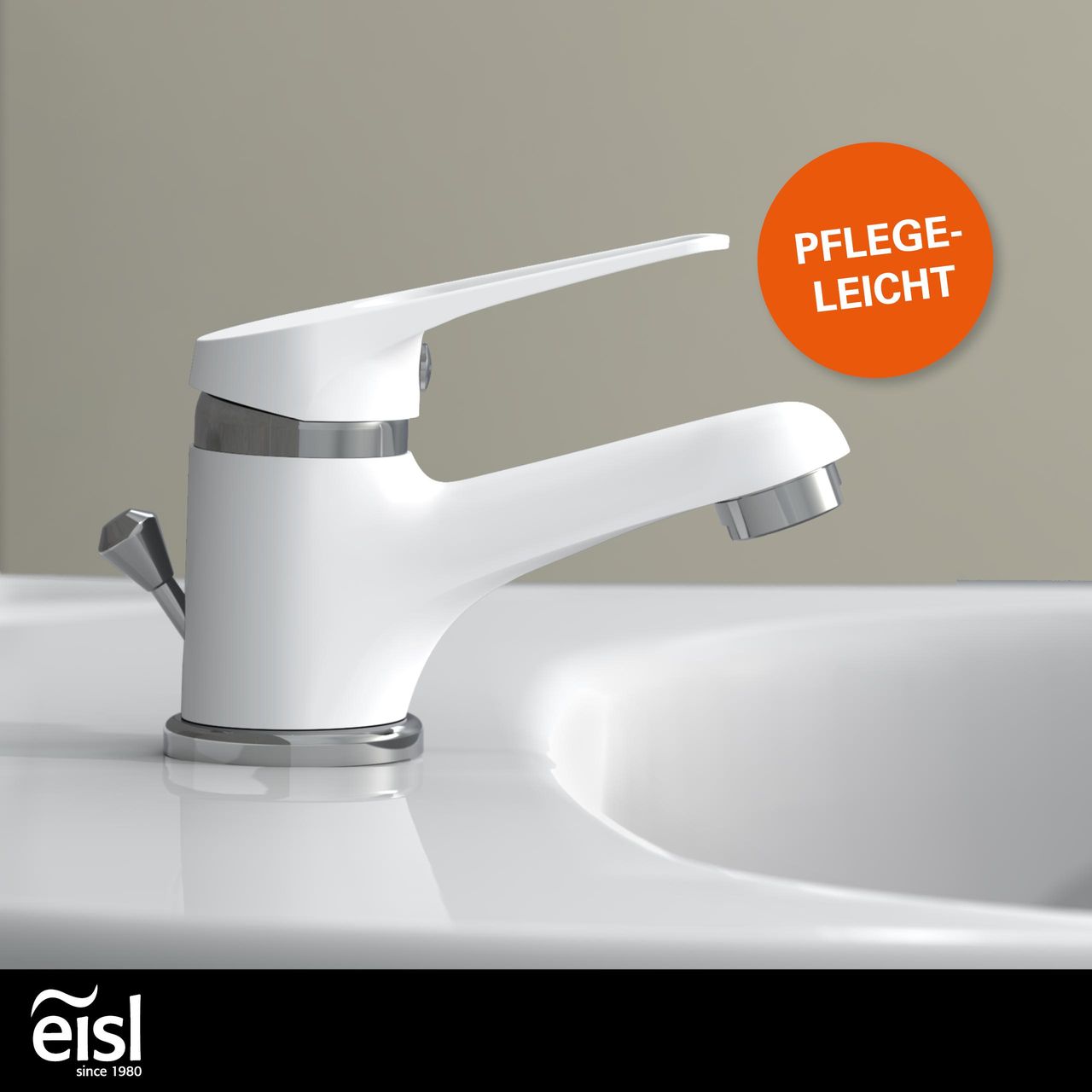Eisl SPEED Waschtischarmatur mit Zugstange, Wasserhahn Bad mit Ablaufgarnitur, Mischbatterie Waschbecken