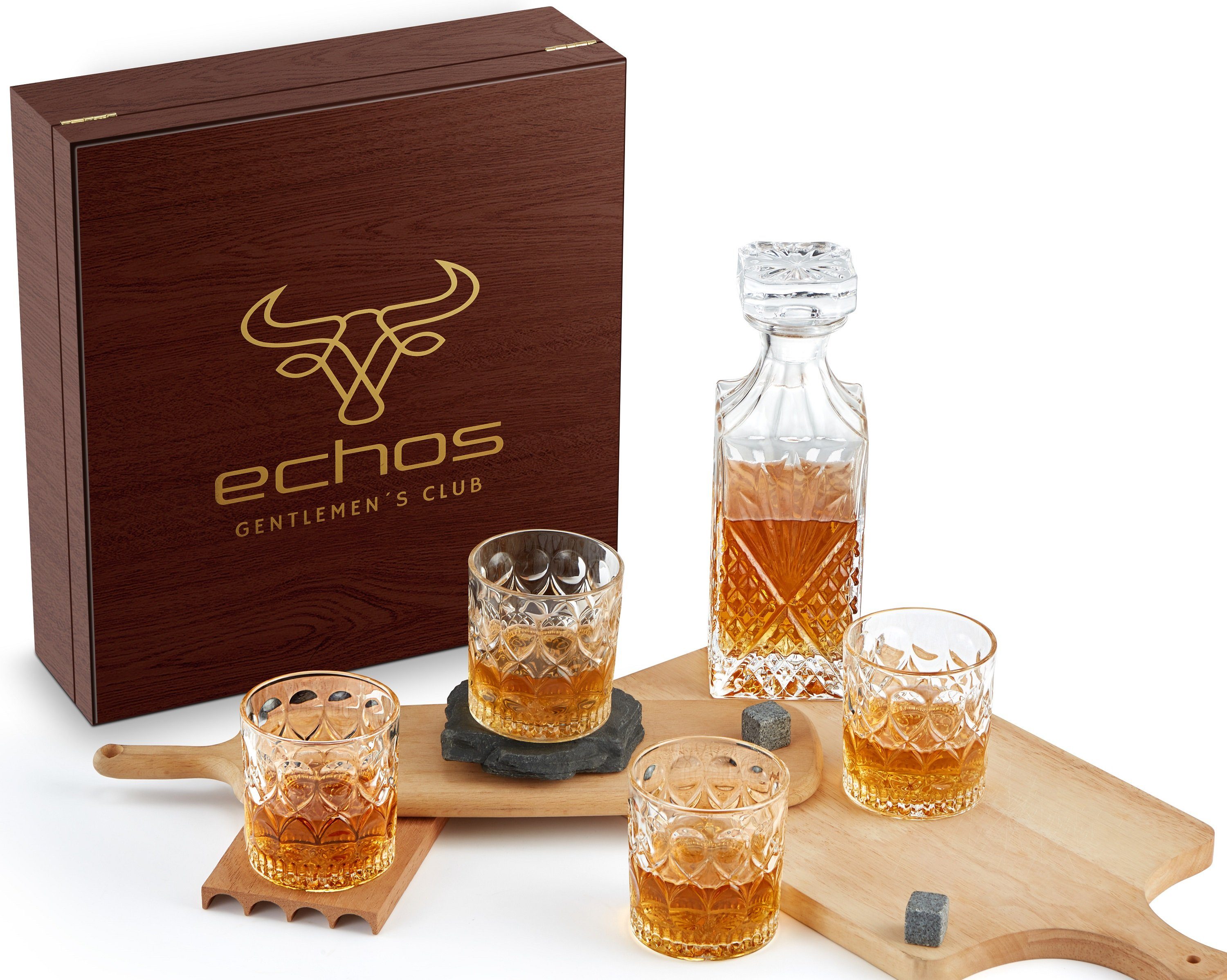 echos Gläser-Set Eco-5030, Glas, Whiskey Geschenkset 6-teilig, Edle Geschenk- und Aufbewahrungsbox, Kalk-Natron-Glas, 100% Bleifrei