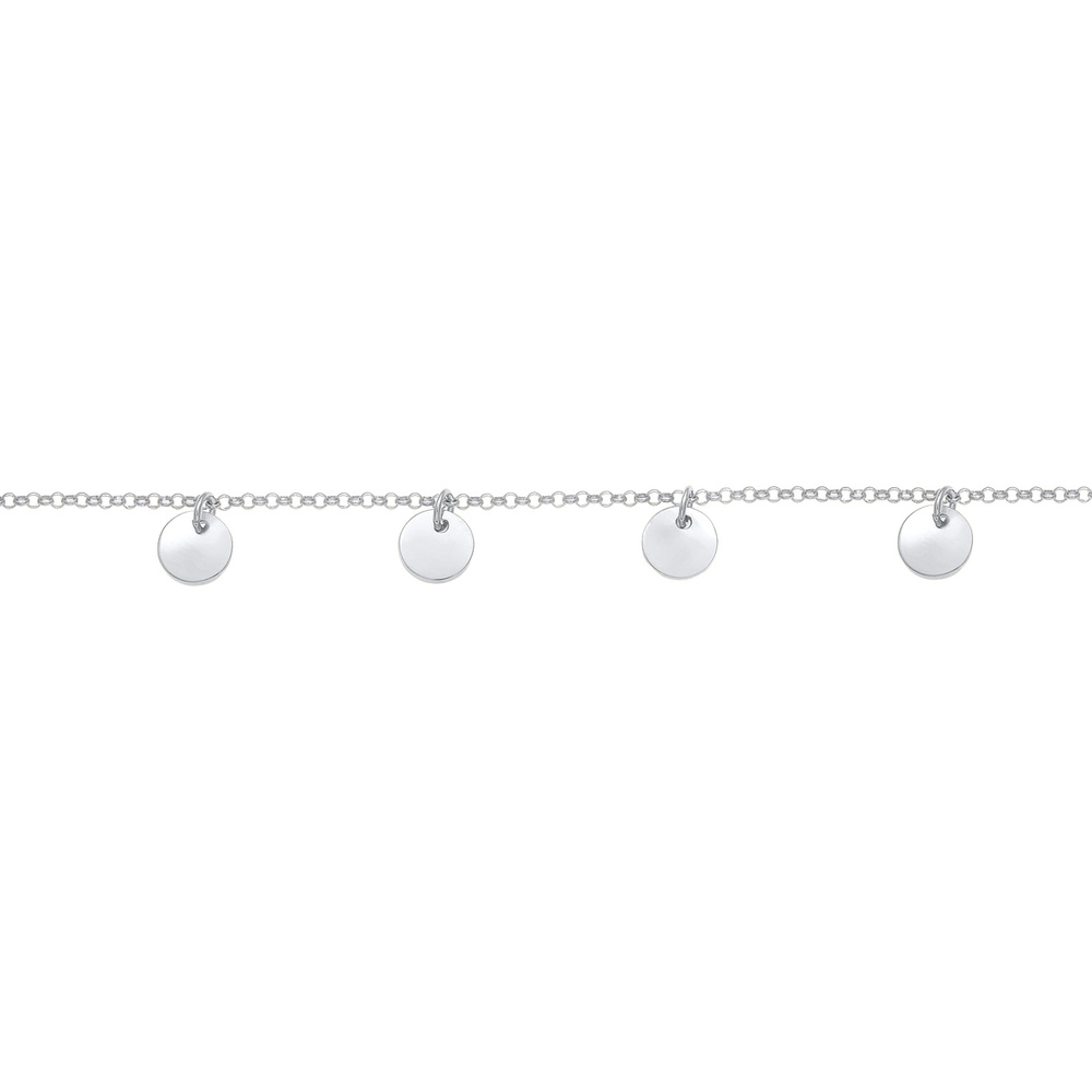 Elli Elli Collier Collier ras de cou pour dames Geo Platelet Round 925 Sterling Silver collier