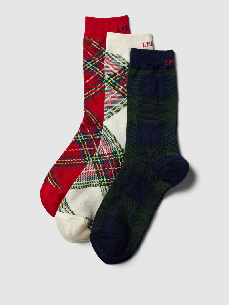 Socken mit Label-Details im 3er-Pack in rot