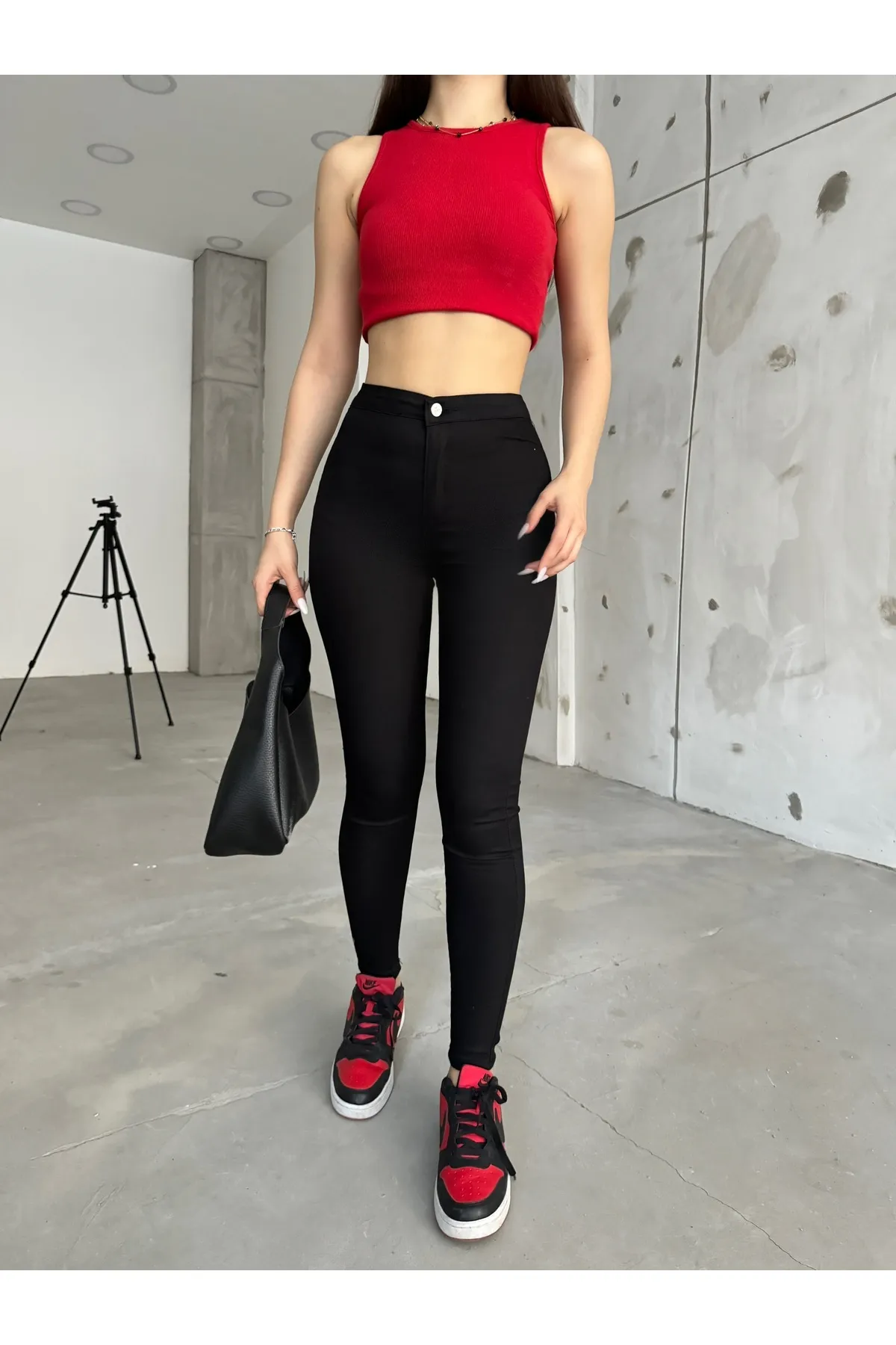 BİKELİFE  Schwarze Lycra-Leggings für Damen