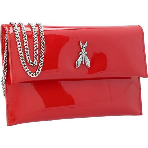 Patrizia Pepe Fly Glossy Clutch Tasche Leder 28 cm
