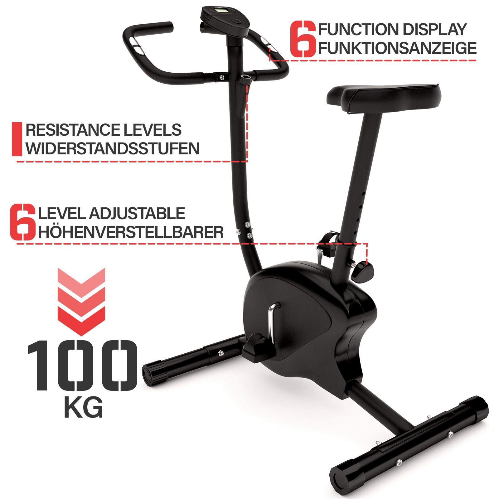 Physionics Heimtrainer Fahrrad Fitness Hometrainer Trimmrad Speedbike