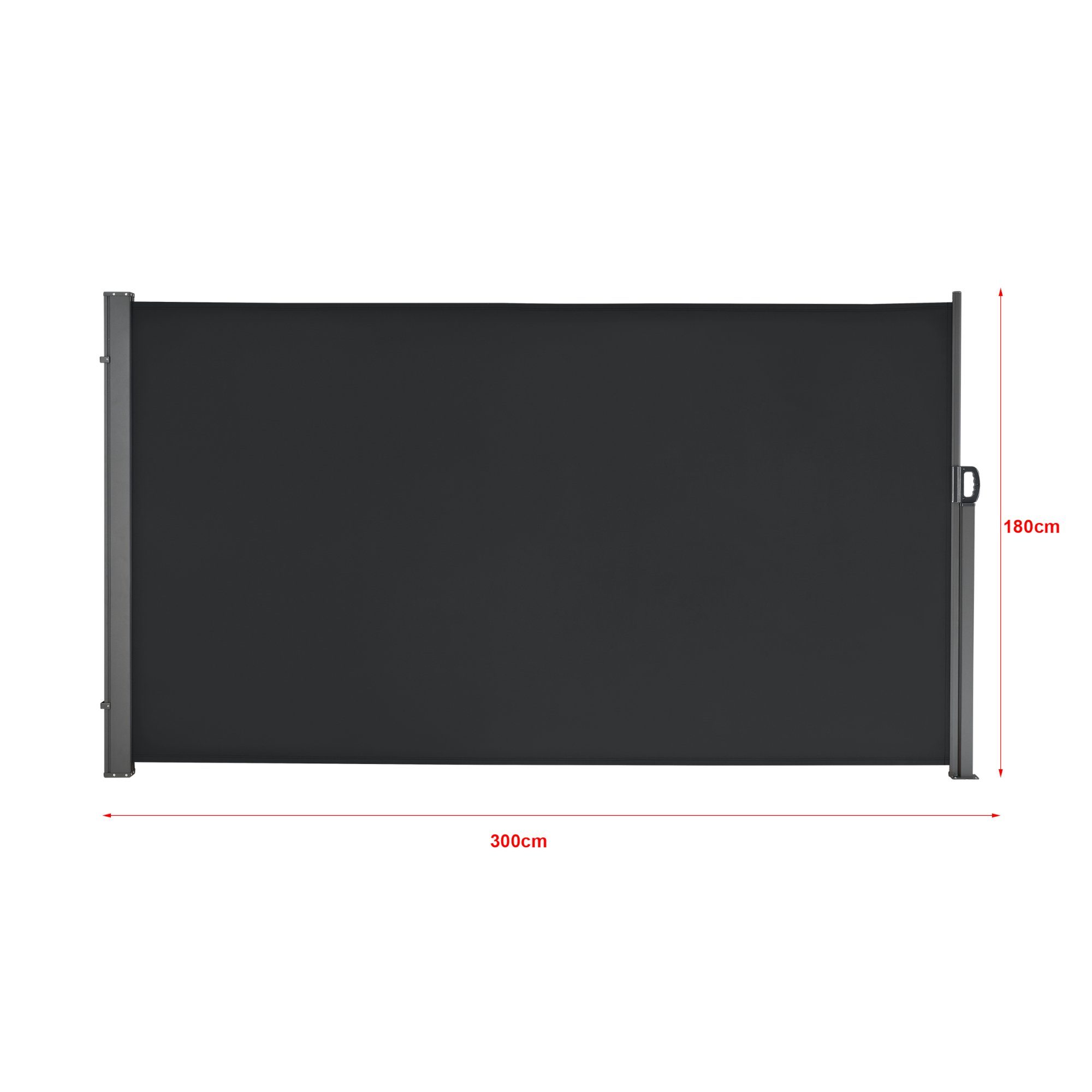 pro.tec Seitenmarkise Arrentela Sichtschutz 300 x 180 cm Schwarz