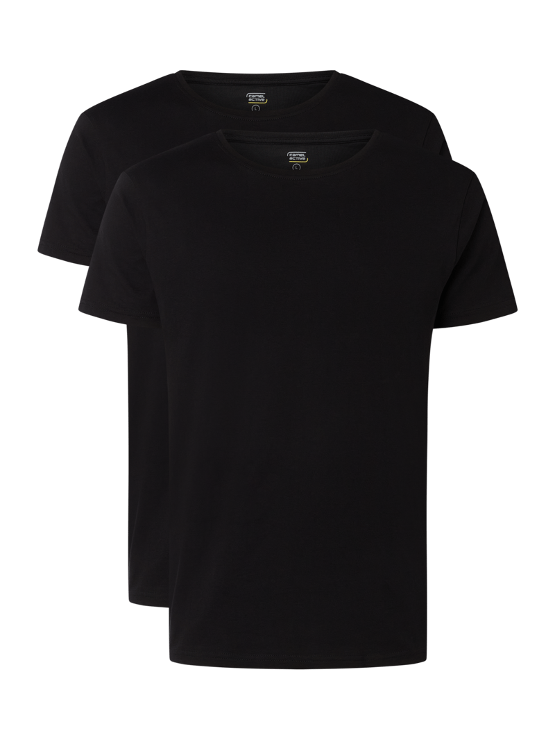 T-Shirt aus Baumwolle im 2er-Pack in schwarz