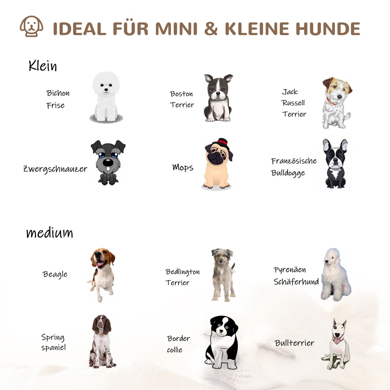 PawHut Hundebett Hundematte Hundekissen Hundematratze rundes Tierbett Hundesofa Haustierbett für Hunde Katzen Leinenartiges Polyester Dunkelgrau Creamweiß 85 x 85 x 35 cm