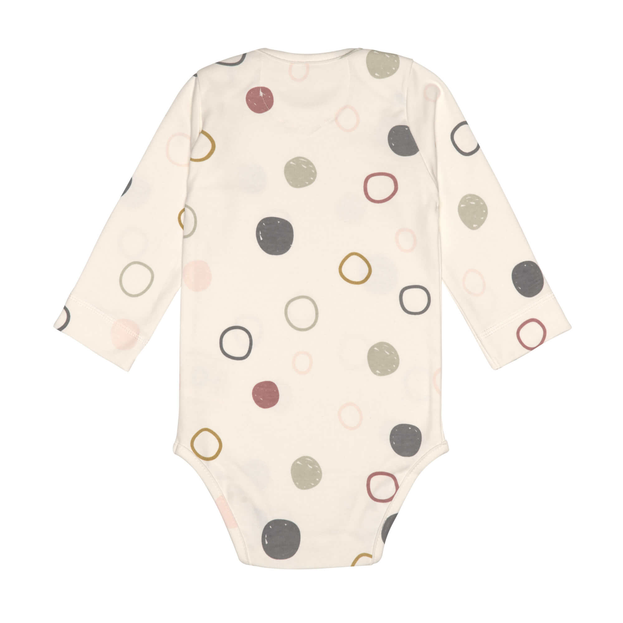 Baby Body langarm - Bio Baumwolle, Kreise, Beige