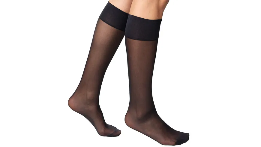 DIM Damen Kniestrümpfe aus recyceltem Garn Green 25 DEN 2er Pack noir