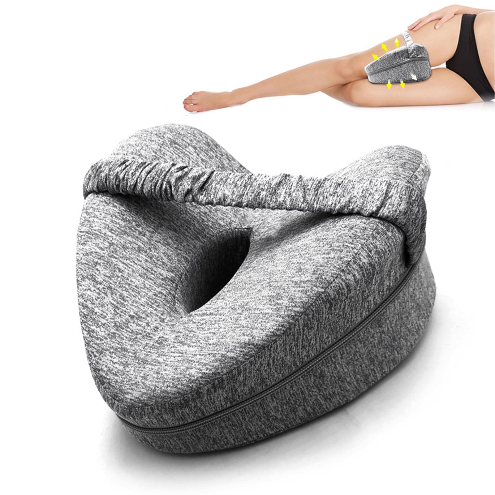 CALIYO Kniekissen Kniekissen für Seitenschläfer, Beinkissen Memory Foam Orthopädisches, Aus hochwertigem Polyester und Memory-Schaum gefertigt