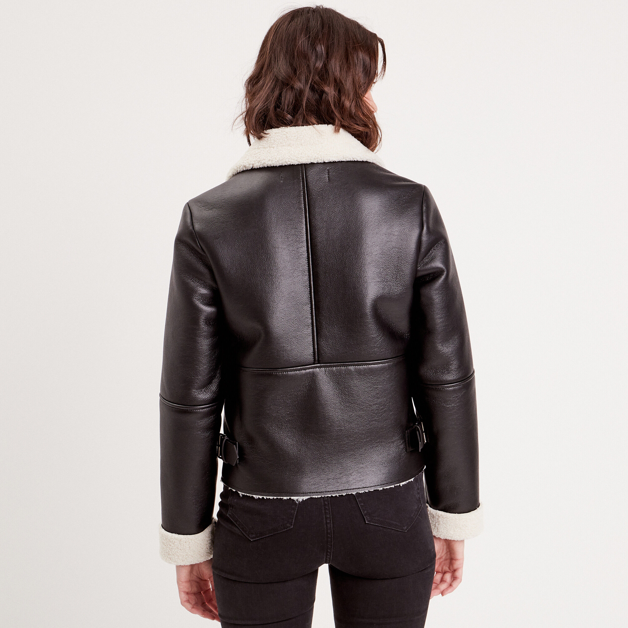 Veste ajustée simili cuir noir femme | Cache Cache