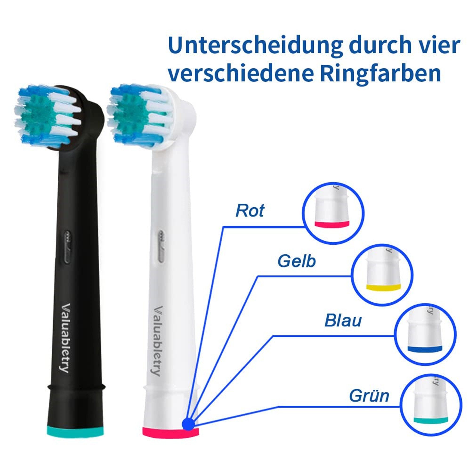 Tisoutec Aufsteckbürsten Standard-Bürstenköpfe Kompatibel mit ORAL B-Modellen, mit Precision Clean,3D Whitening,Sensitive Clean,Tiefenreinigung,Zahnbürsten Aufsätze für Zahnbürsten oral b,Aufsteckbürsten für Schallzahnbürsten Ersatzbürsten Standard-B