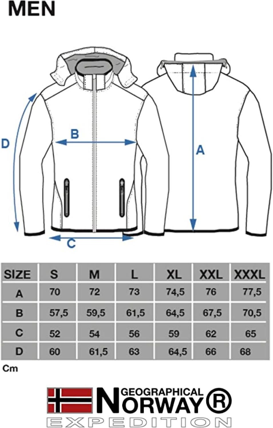 Geographical Norway Softshelljacke Herren Outdoor Herbst Regenjacke Jacke brroyaute (S bis 7XL, 1-St) Mit Kaputze