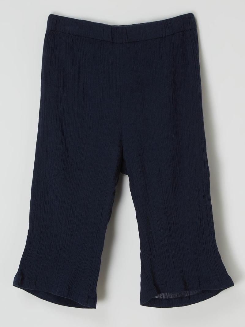 Culotte mit Crinkle-Effekt in marineblau