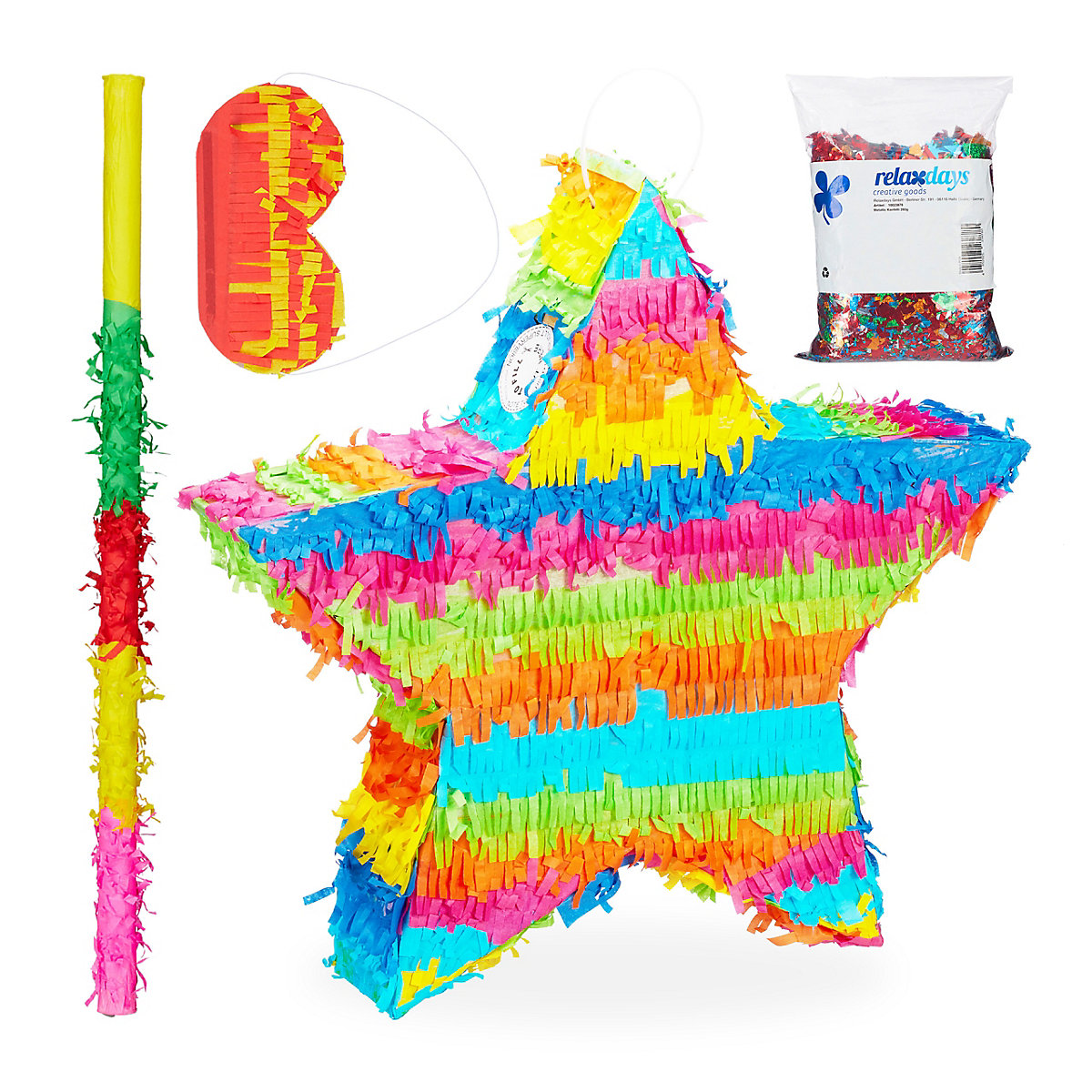 4-tlg. Pinata Set Stern