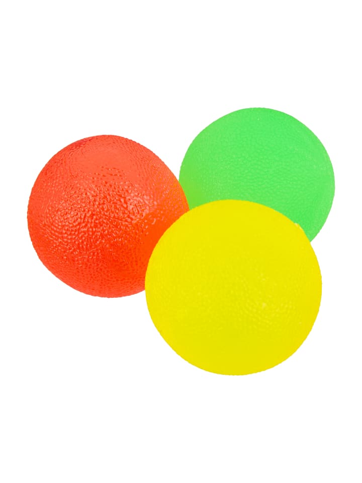 relaxdays 3er-Set: Fingertrainer Ball in Gelb/Rot/Grün günstig kaufen onesize