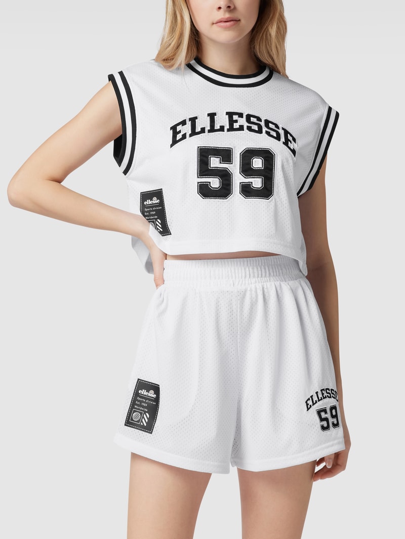 Crop Top aus Mesh in weiß
