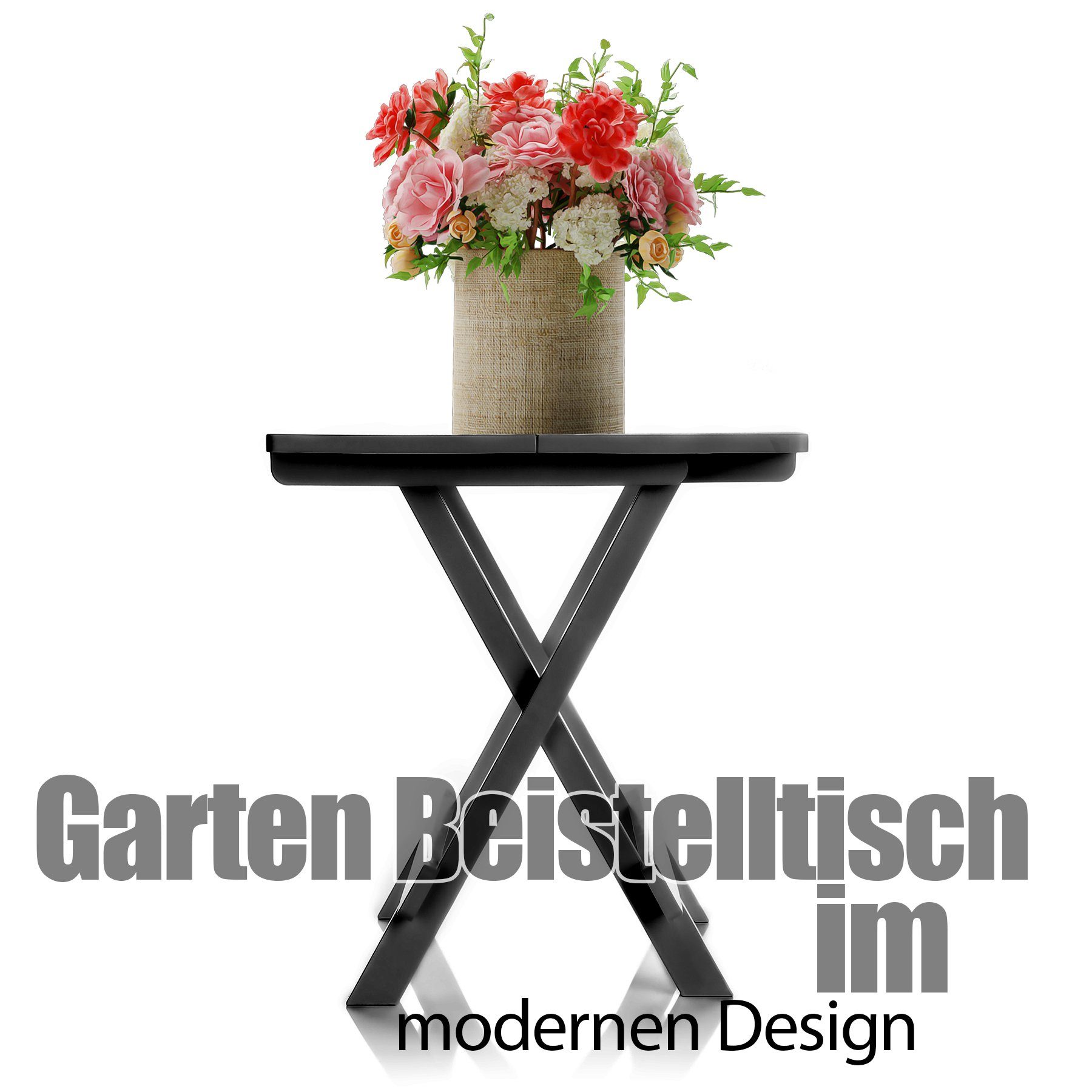 BigDean Klapptisch Klapptisch klein in anthrazit aus Kunststoff LxBxH 45x43x50cm (1-St)